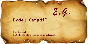 Erdey Gergő névjegykártya